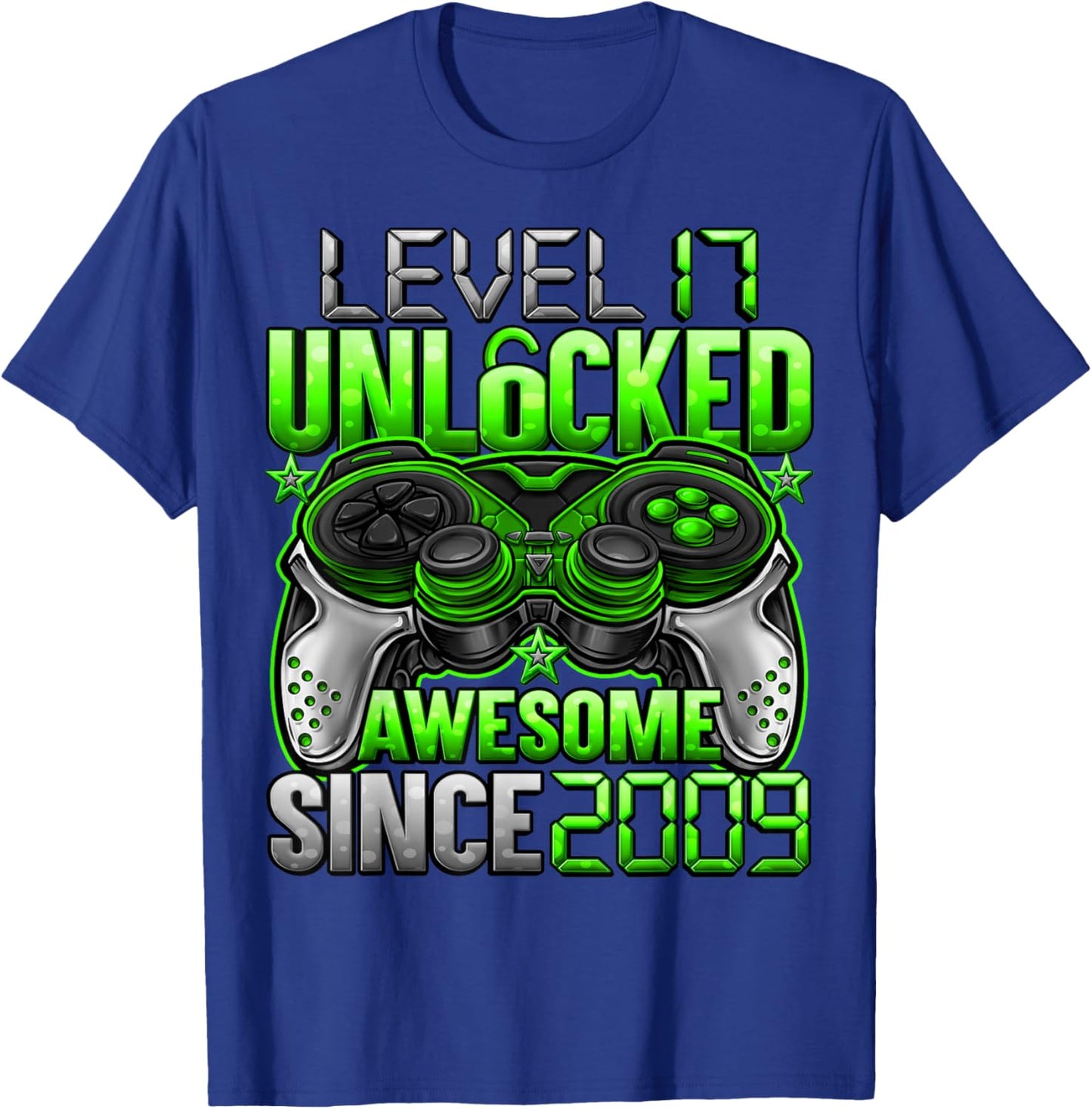 Level 17 Unlocked 17 Year Old Gifts Boys 17th Birthday Boy T-Shirt - T-Shirt | Royal