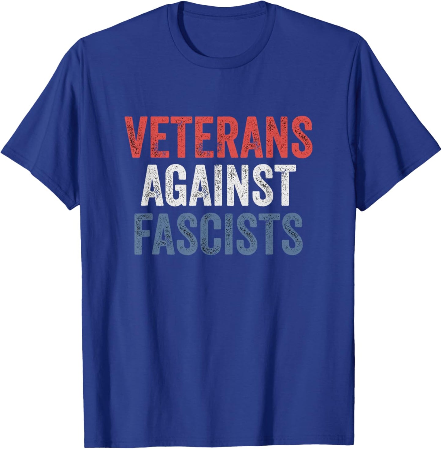 Veterans Against Fascists Vintage Patriotic Veteran US Army T-Shirt - T-Shirt | Royal