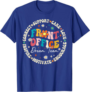 Front Office Dream Team School Secretary Appreciation Circle T-Shirt - T-Shirt | Royal