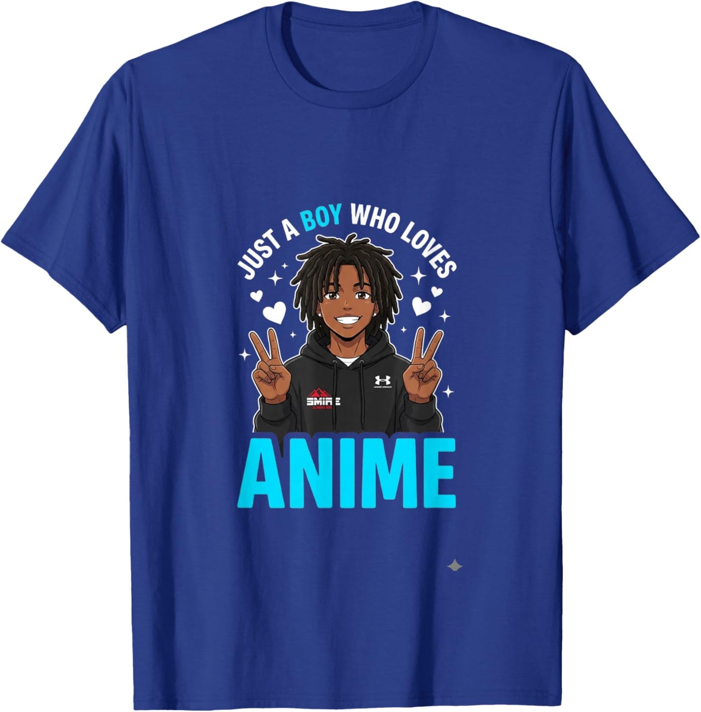 Just A Boy Who Loves Anime Merch African American Afro T-Shirt - T-Shirt | Royal