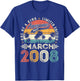 Awesome Since March 2008 Vintage Retro 18th Birthday Boy Men T-Shirt - T-Shirt | Royal