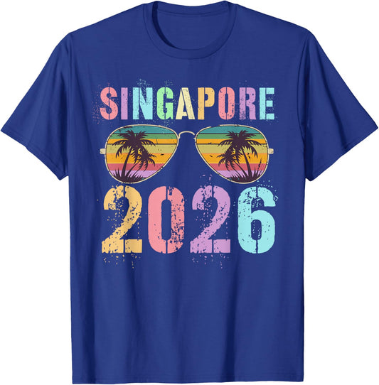 Cute Singapore 2026 Vacation Surfing Trip Besties Family T-Shirt - T-Shirt | Royal