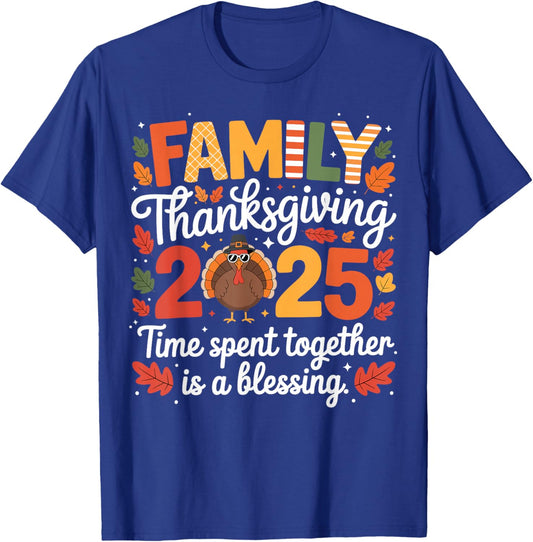 Family Thanksgiving Matching Family 2025 Thanksgiving Crew T-Shirt - T-Shirt | Royal