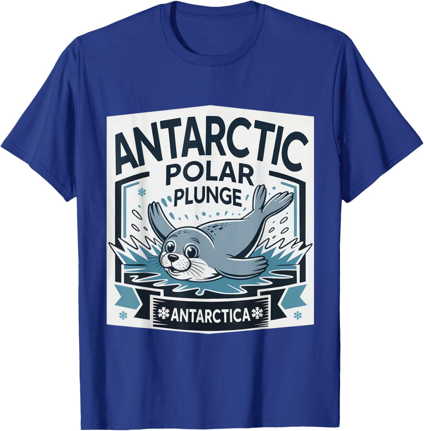 Polar Plunge Ice Jump Funny Antarctica Polar Plunge T-Shirt - T-Shirt | Royal