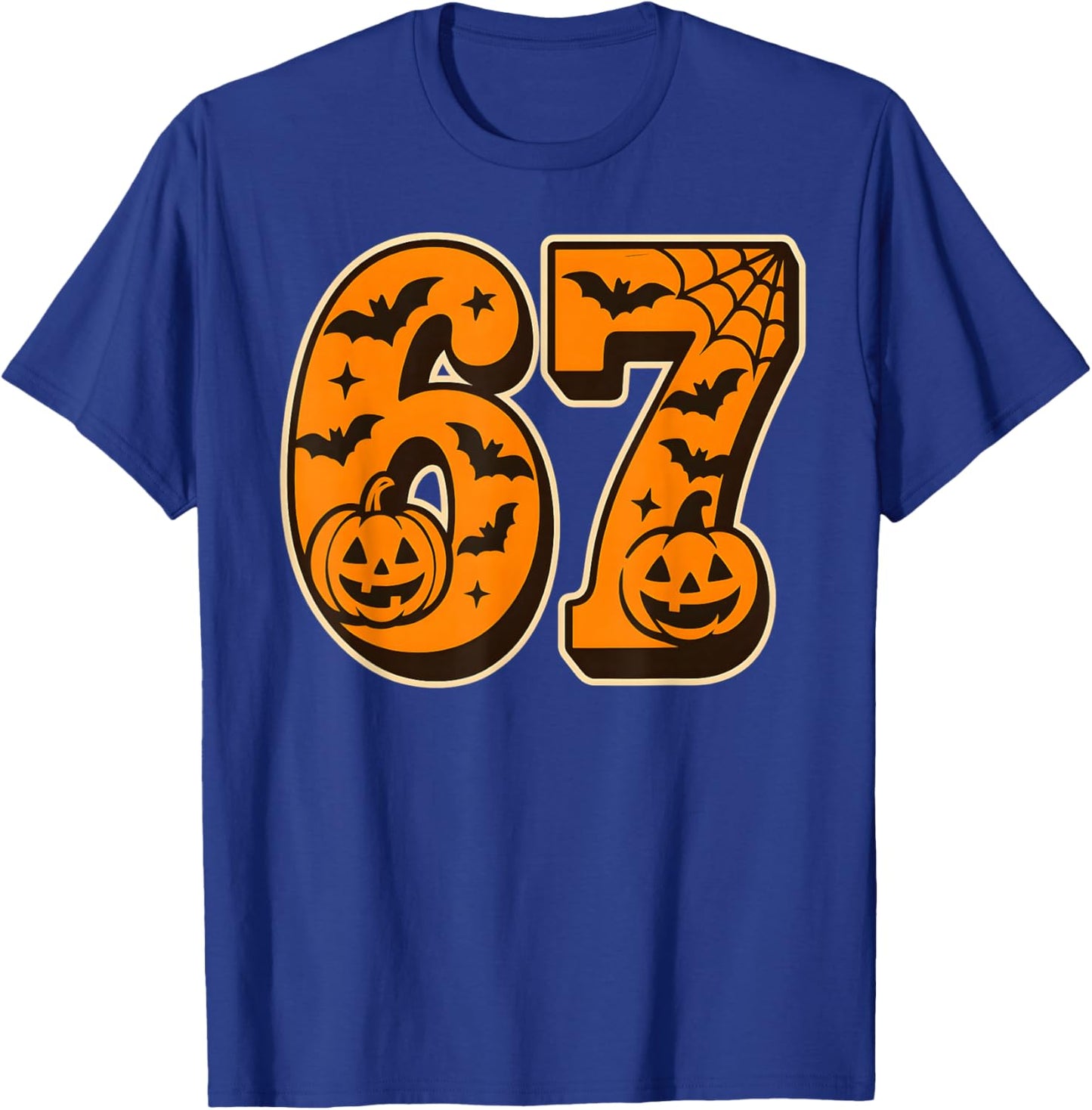 67 Halloween Six Seven Brainrot Meme Boys Kids Funny 6 7 T-Shirt - T-Shirt | Royal