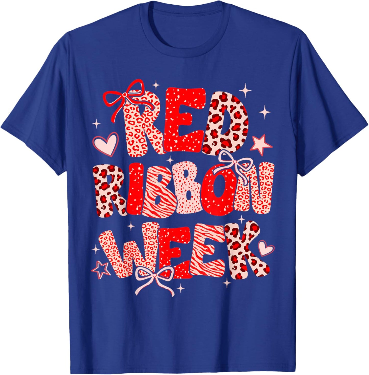 Red Ribbon Week Awareness Coquette Drug Free Anti-Drug T-Shirt - T-Shirt | Royal