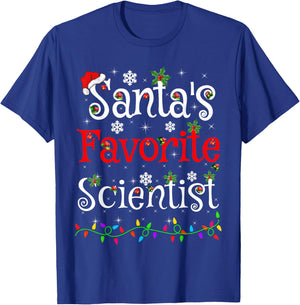 Santa Favorite Scientist Christmas Family Lights Funny Xmas T-Shirt - T-Shirt | Royal