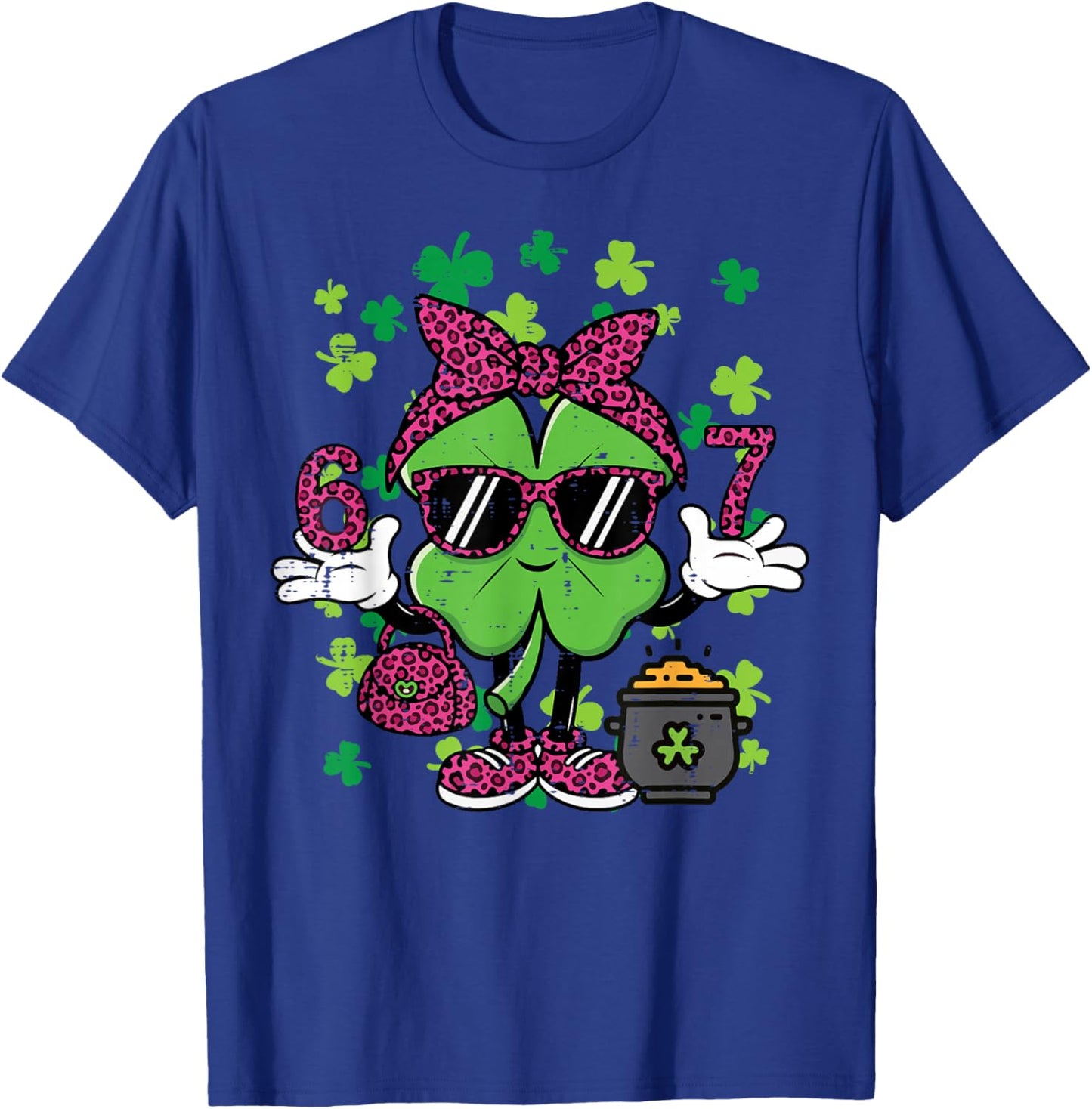 6 7 St Patricks Day Six Seven 67 Meme Teacher Women Kids T-Shirt - T-Shirt | Royal