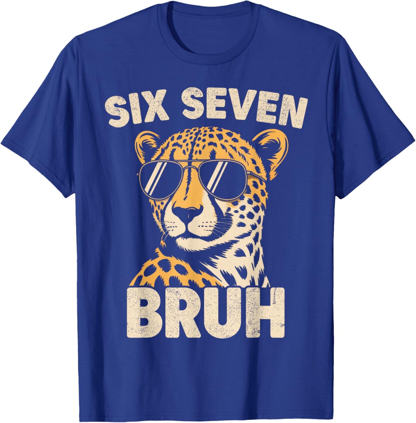 Boys Animal Print Clothes Bruh Cheetah 67 Meme Six Seven T-Shirt - T-Shirt | Royal