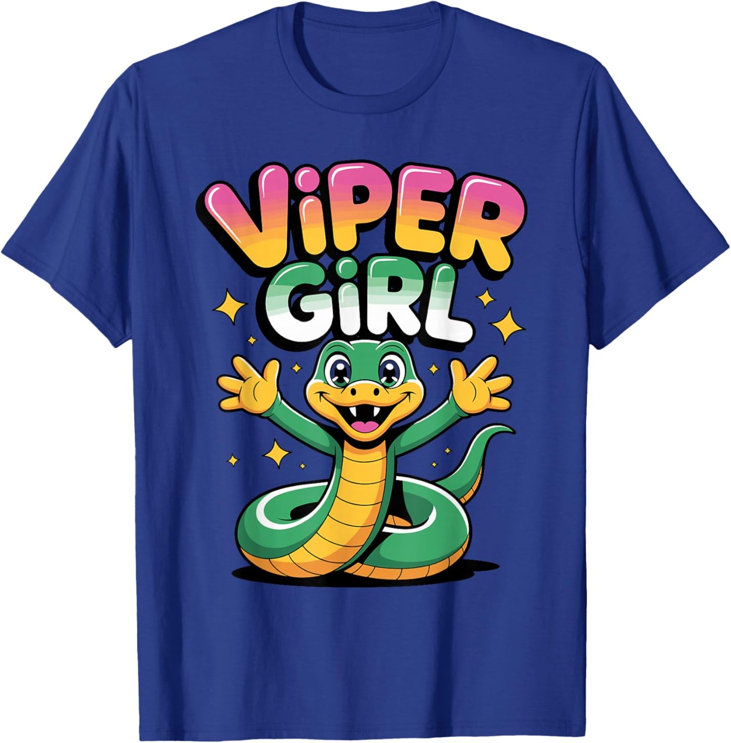 Fun Bold Modern Cold Blooded Vintage Snake Coiled Viper T-Shirt - T-Shirt | Royal