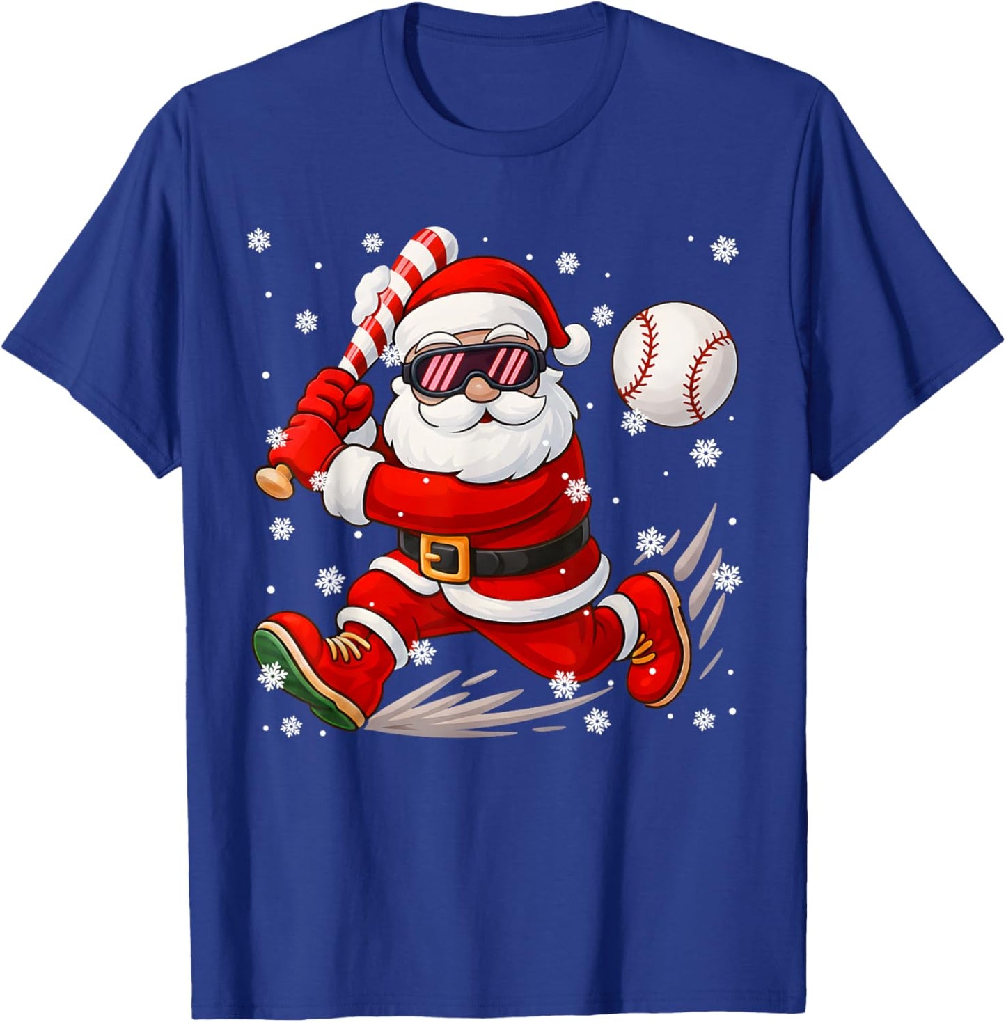 Funny Santa Baseball Christmas Pajamas Xmas Men Boy Toddlers T-Shirt - T-Shirt | Royal