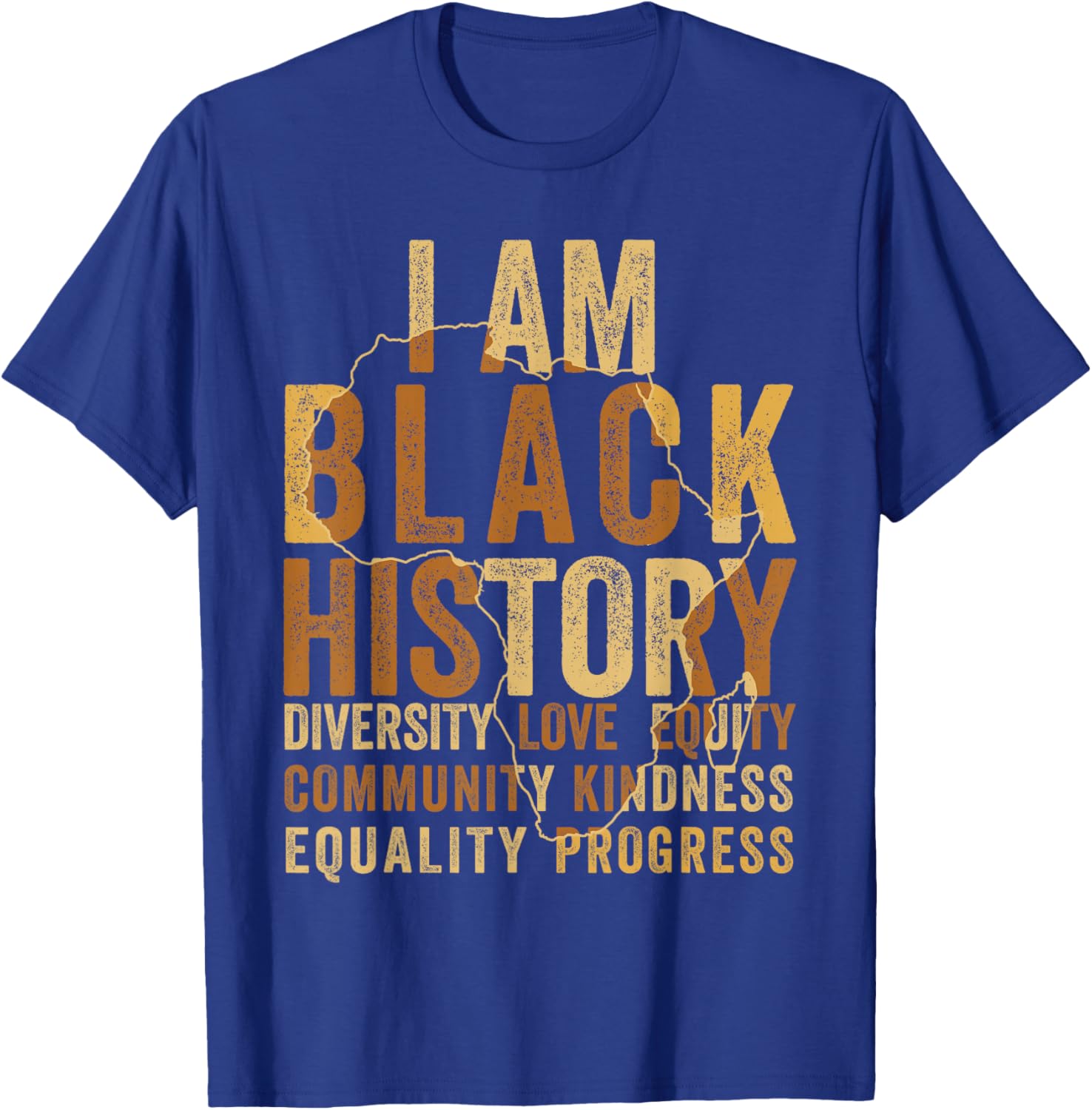 Black History Month Shirt Men Women Afro African Map Pride T-Shirt - T-Shirt | Royal