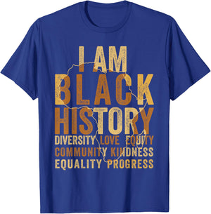 Black History Month Shirt Men Women Afro African Map Pride T-Shirt - T-Shirt | Royal