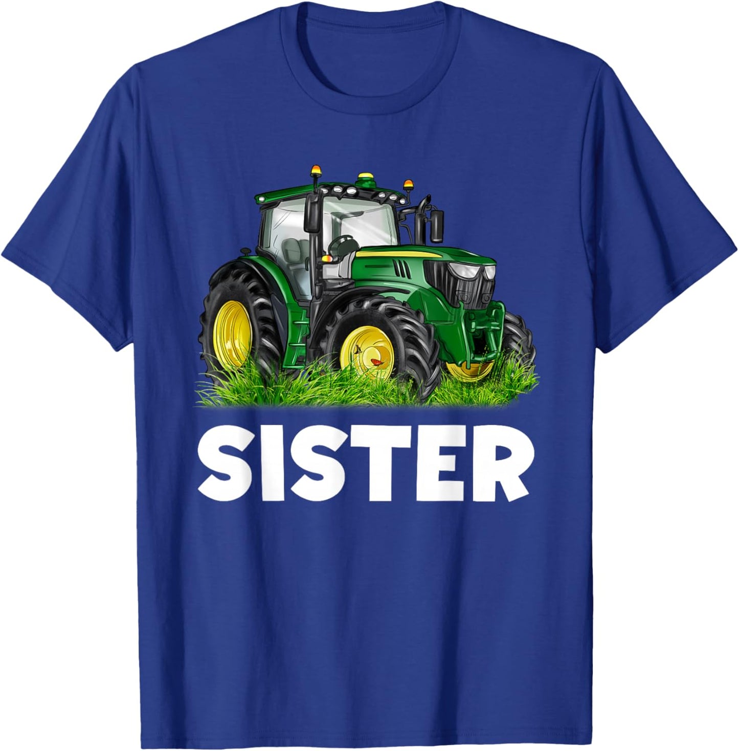 Sister It's My Birthday Tractor Family Group Matching T-Shirt - T-Shirt | Royal