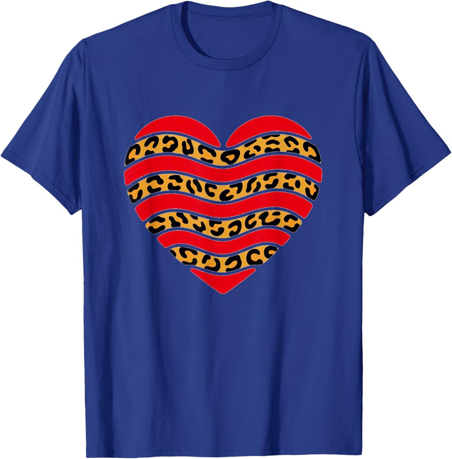 Red Leopard Stripe Heart – Bold Valentine Love Design T-Shirt - T-Shirt | Royal