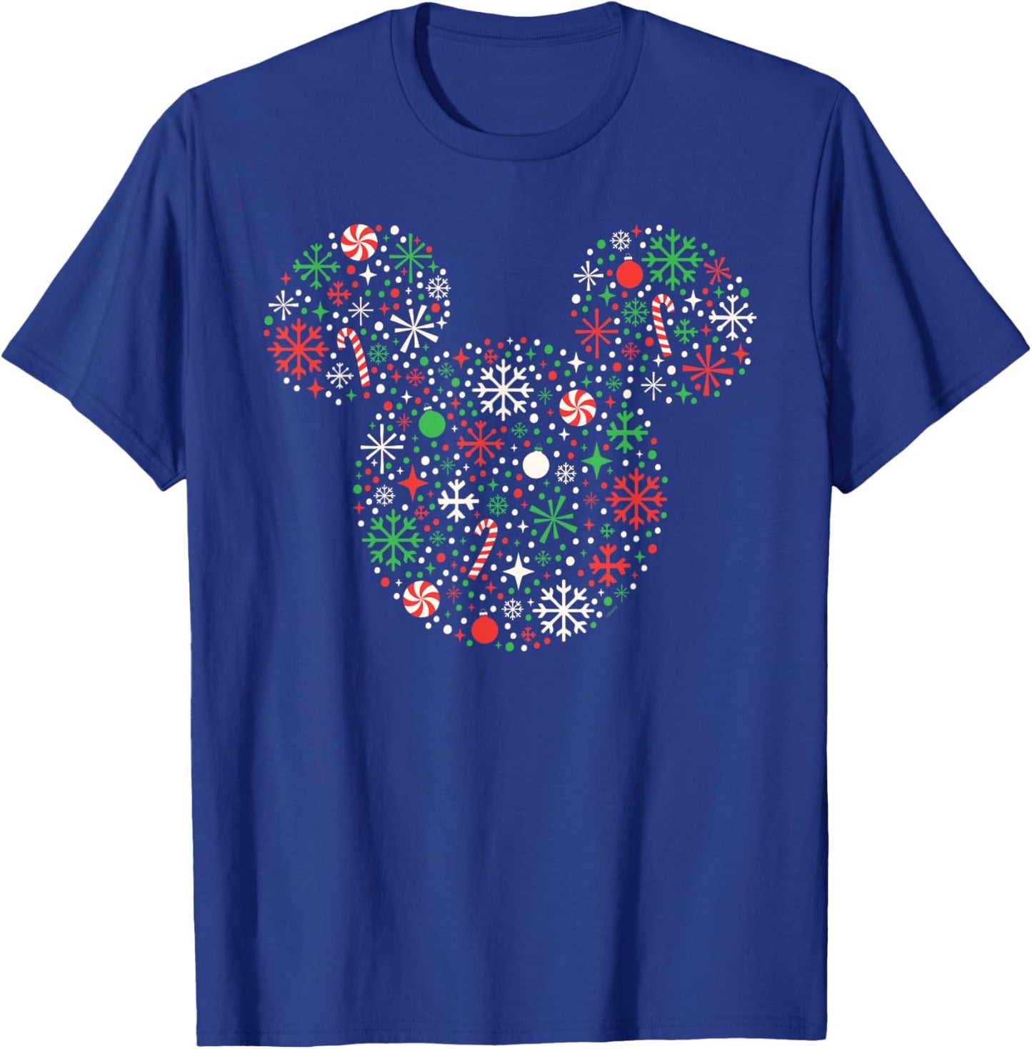 Disney Mickey Mouse Christmas Holiday Festive Filled Icon T-Shirt - T-Shirt | Royal