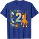 2nd Birthday Girl Pony Horse Flowers 2 Years Old T-Shirt - T-Shirt | Royal