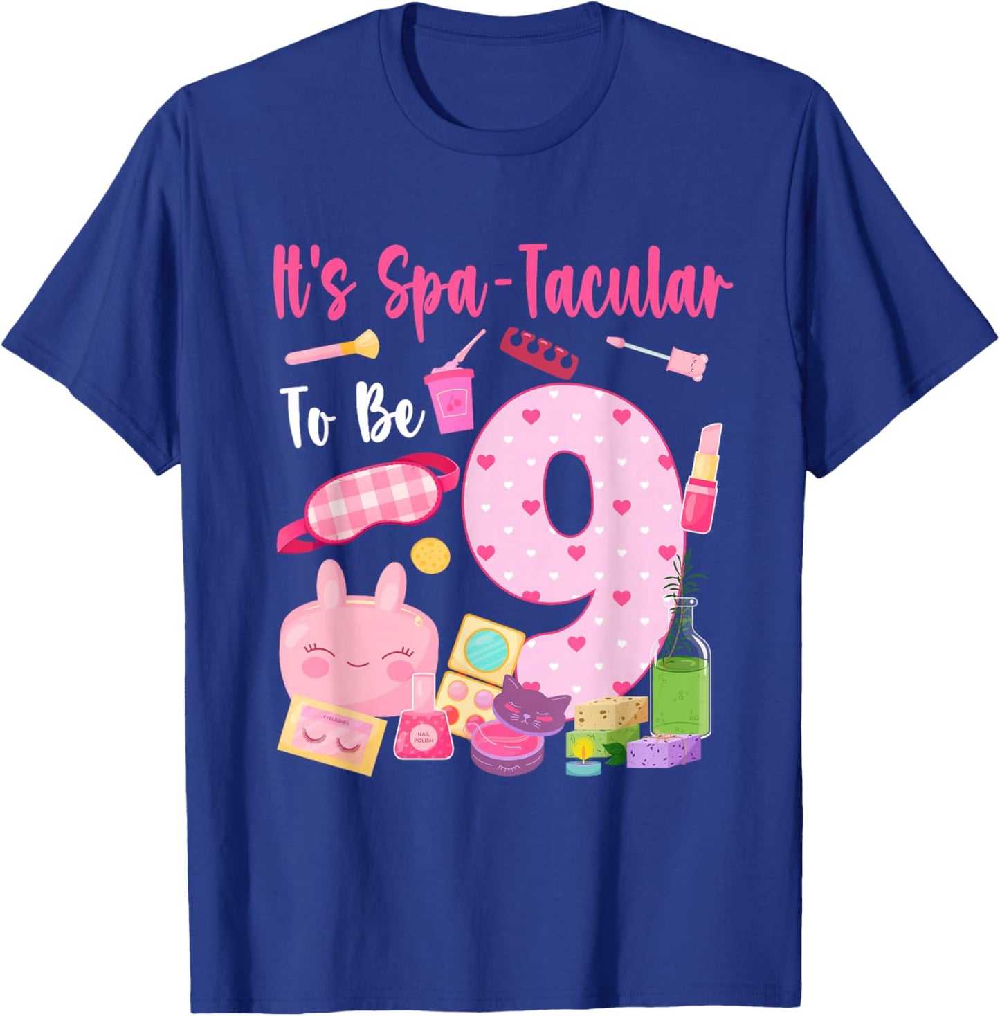 It's Spa-Tacular to Be 9 Year Old Girl Birthday Spa Theme T-Shirt - T-Shirt | Royal