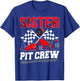 Sister Pit Crew Racing Family Race Car Birthday Boy T-Shirt - T-Shirt | Royal