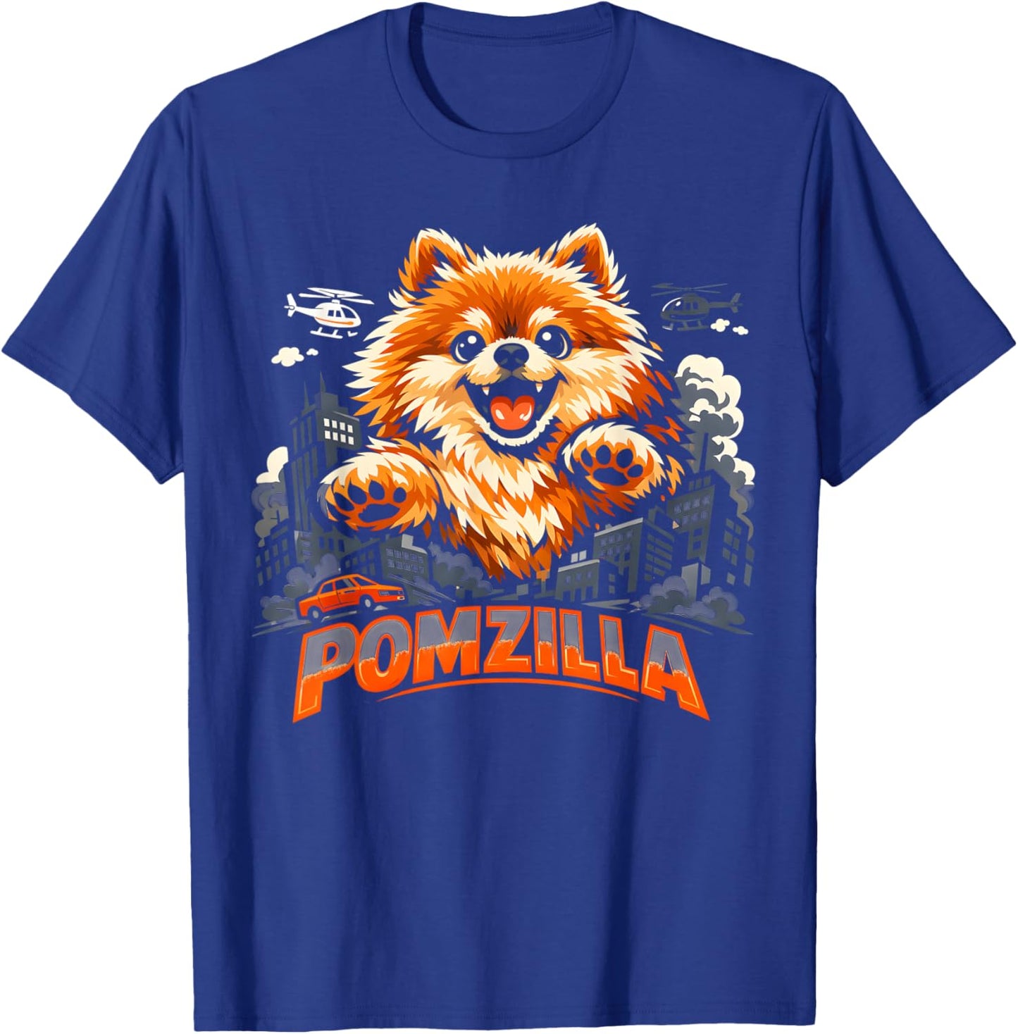 Vintage Pomzilla Pomeranian Dog Monster Pom Dog Lover Men T-Shirt - T-Shirt | Royal