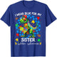 I Wear Blue for My Sister Pride Autism Awareness Boy Girl T-Shirt - T-Shirt | Royal