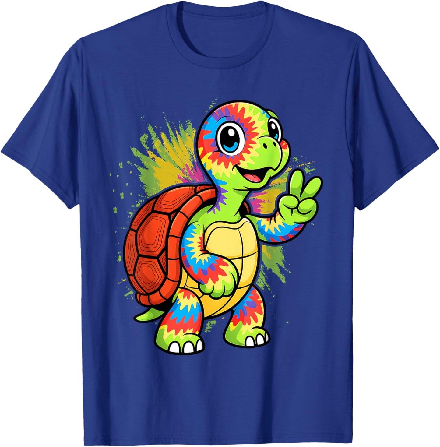 Tie-Dye Turtle Peace Sign Hippie T-Shirt - T-Shirt | Royal