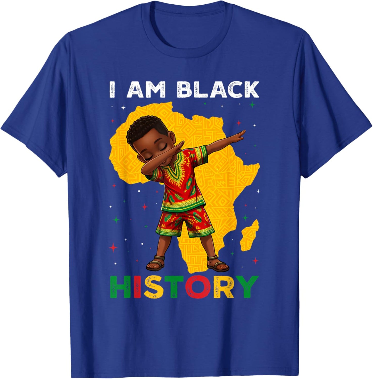 I Am Black History Melanin African Dab Boys Toddlers Kids T-Shirt - T-Shirt | Royal
