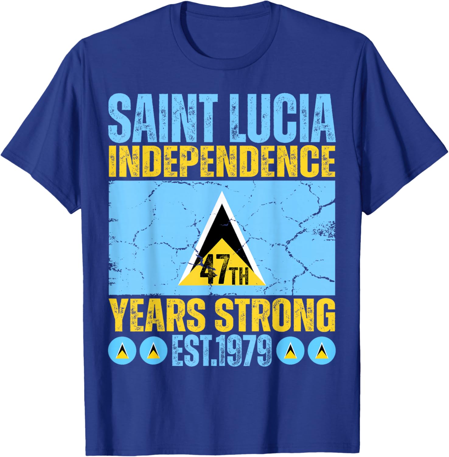 Saint Lucia 47th Independence Day Lucian Pride St Lucia Flag T-Shirt - T-Shirt | Royal
