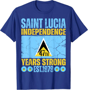 Saint Lucia 47th Independence Day Lucian Pride St Lucia Flag T-Shirt - T-Shirt | Royal