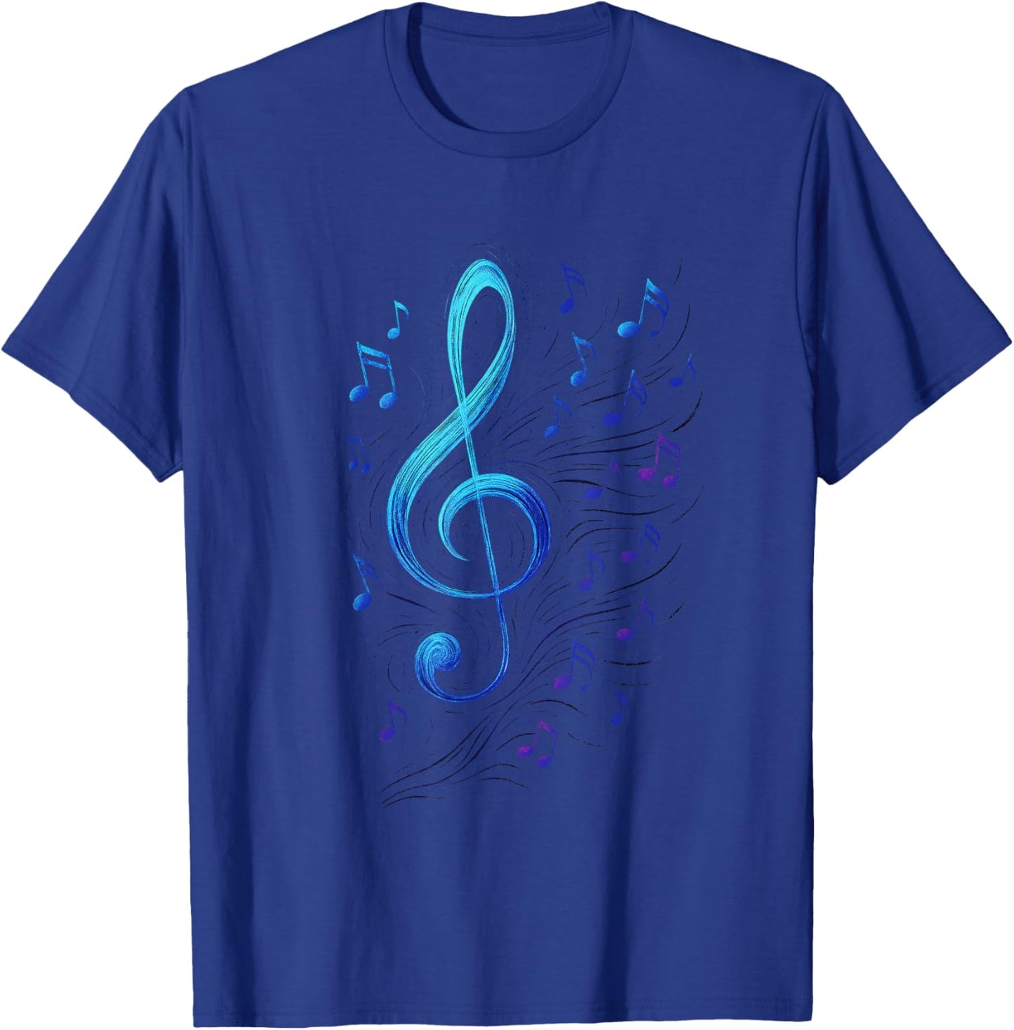 Treble Clef - Heart Music Note Love Art T-Shirt - T-Shirt | Royal
