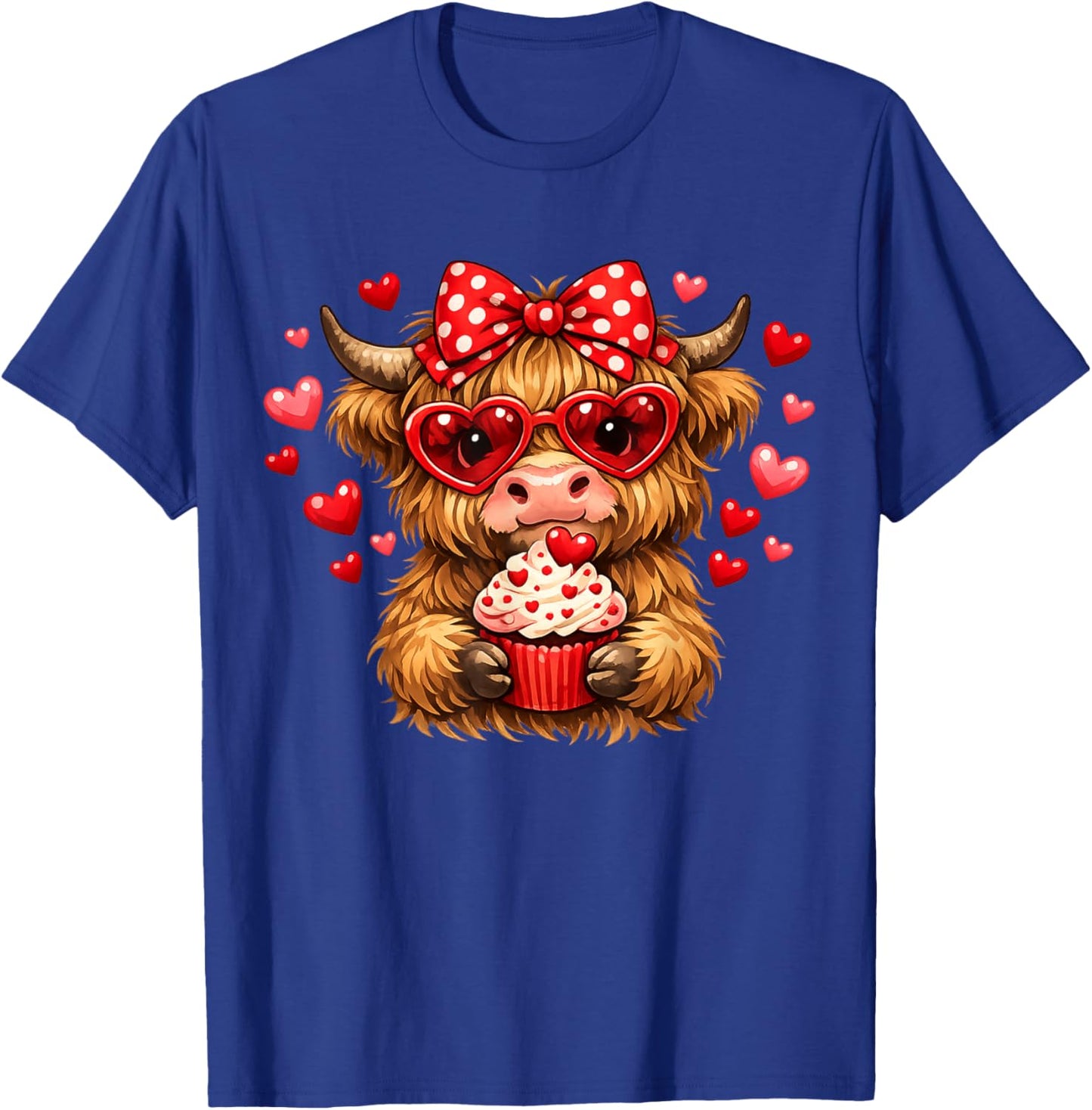 Cute Baby Highland Cow Valentine T-Shirt - T-Shirt | Royal
