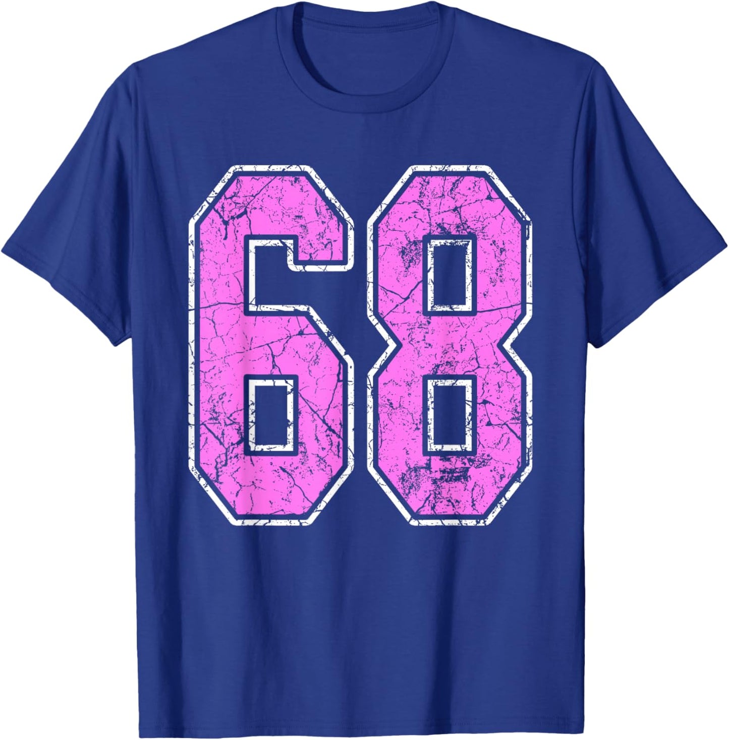 Grunge Pink and Pink Number 68 Jersey Player Uniform #68 T-Shirt - T-Shirt | Royal