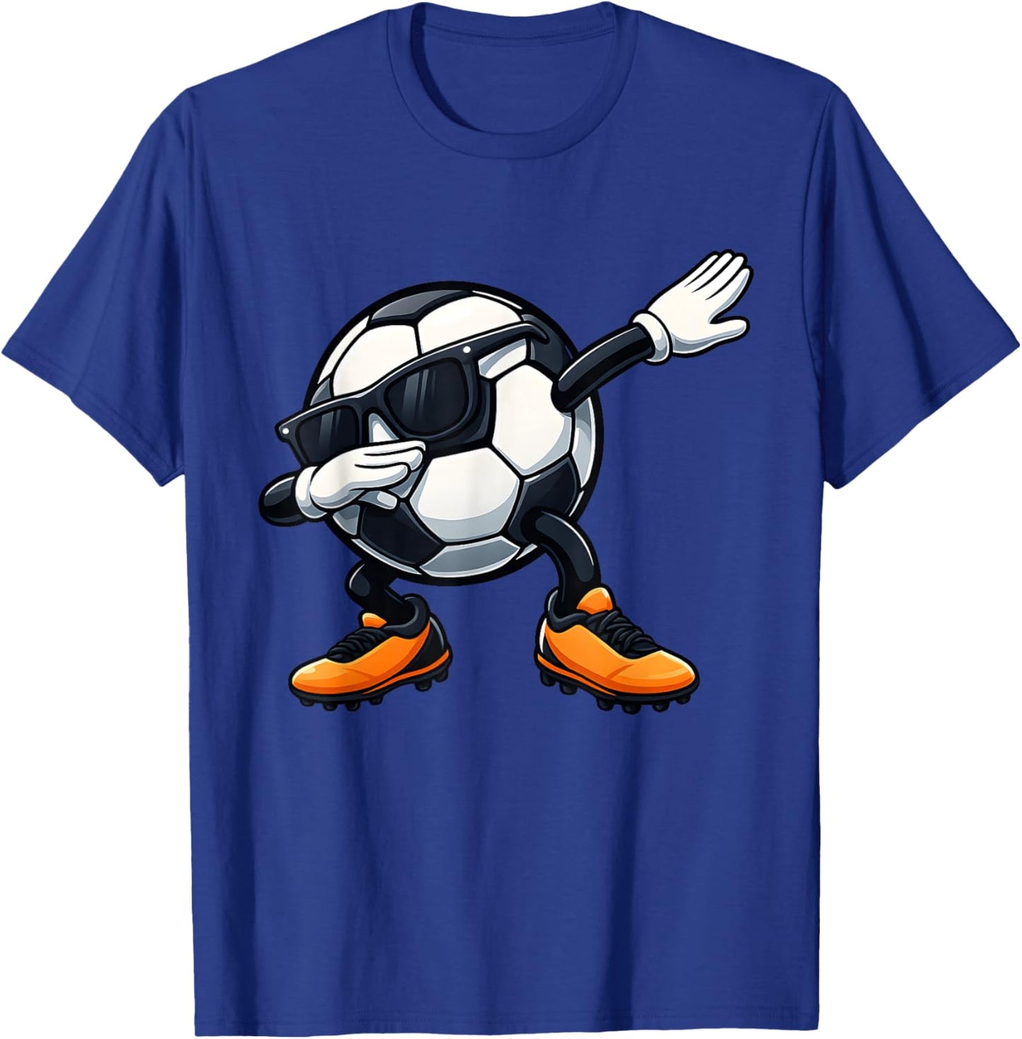 Cute Dabbing Sunglasses Football Soccer Ball Cartoon Funny T-Shirt - T-Shirt | Royal
