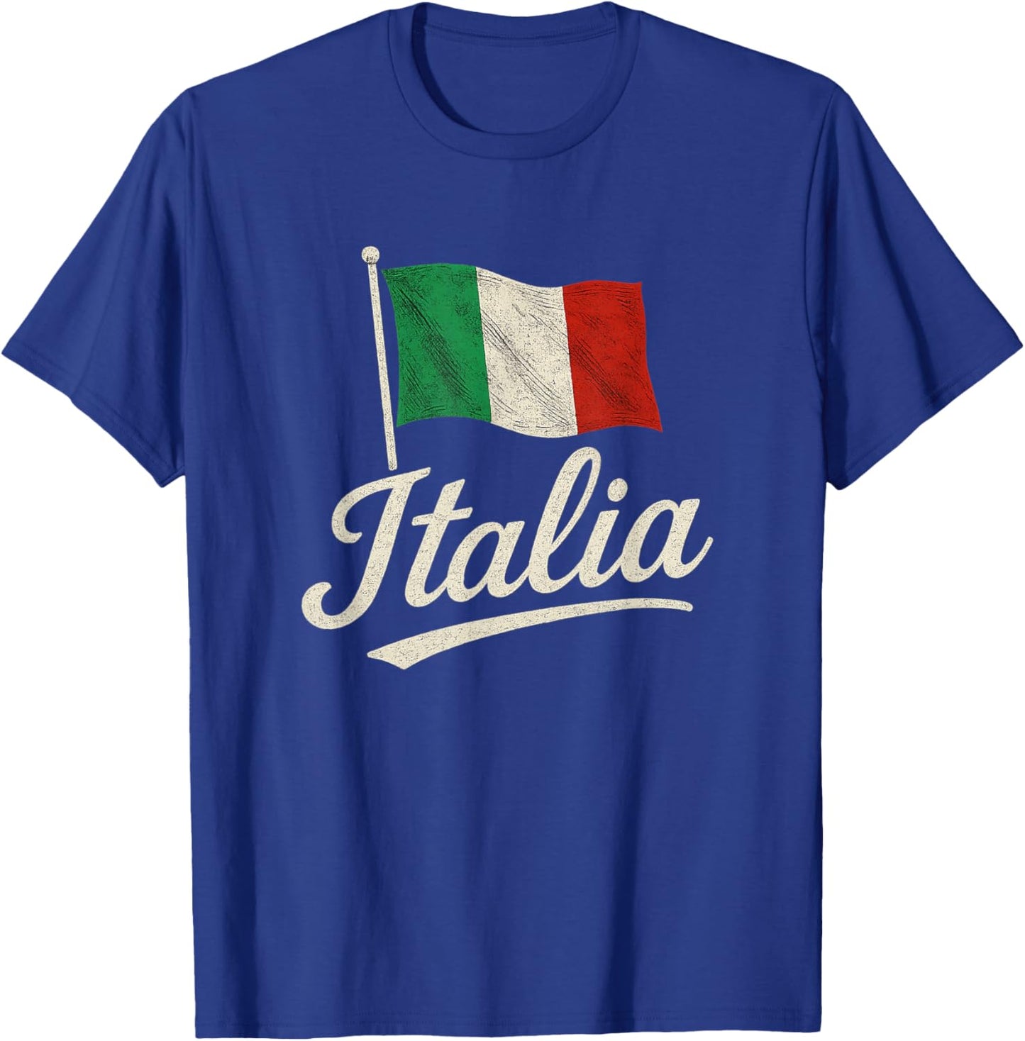 Italy Signature Flag Pole Elegant Patriotic Italian Flag T-Shirt - T-Shirt | Royal