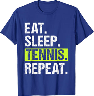 Eat Sleep Tennis Repeat Funny Tennis Player Men T-Shirt - T-Shirt | Royal