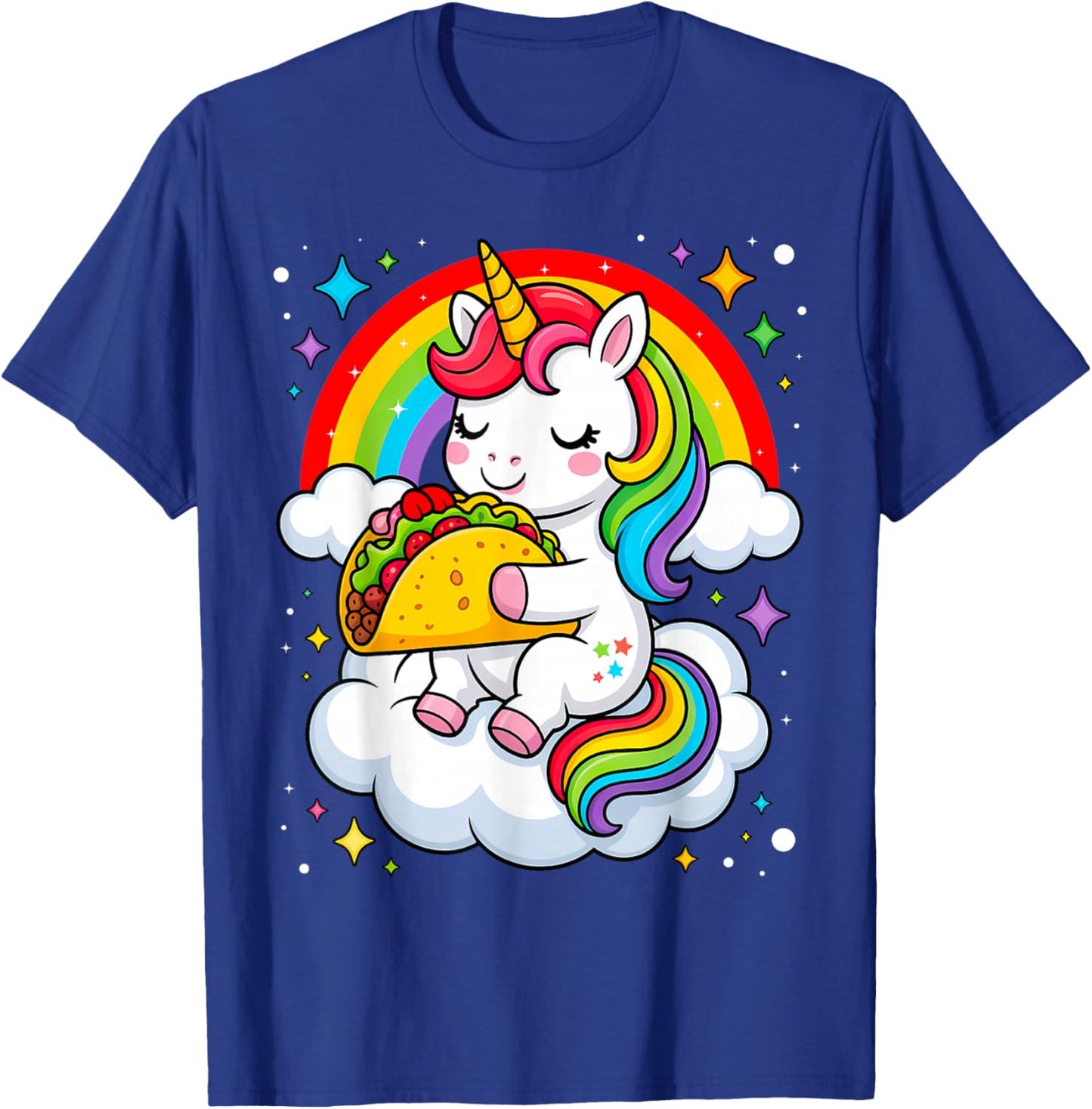 Unicorn Taco Rainbow Fiesta Cinco De Mayo Toddler Girls Kids T-Shirt - T-Shirt | Royal
