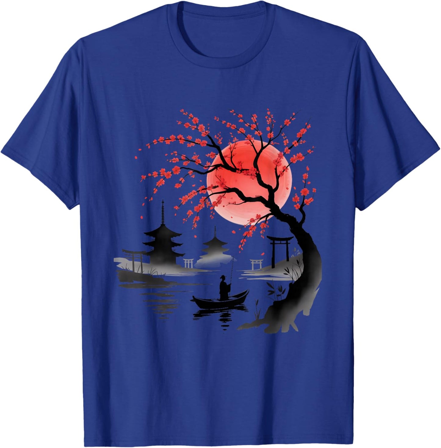 Beautiful Japanese Art Cherry Blossom Sakura Japan Graphic T-Shirt - T-Shirt | Royal