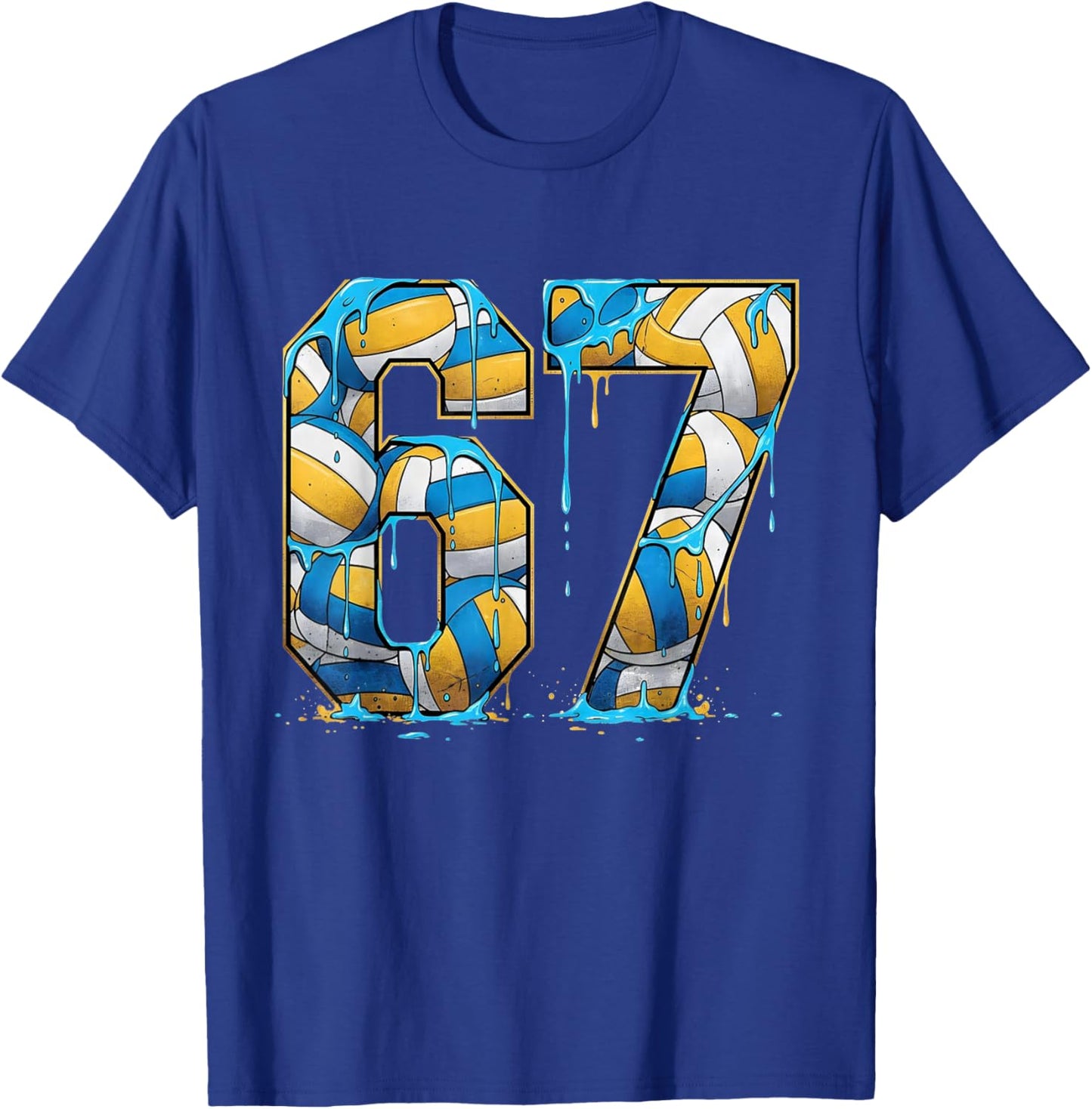 Volleyball 67 Six Seven Sport Funny Gen Alpha Z Meme Drip T-Shirt - T-Shirt | Royal