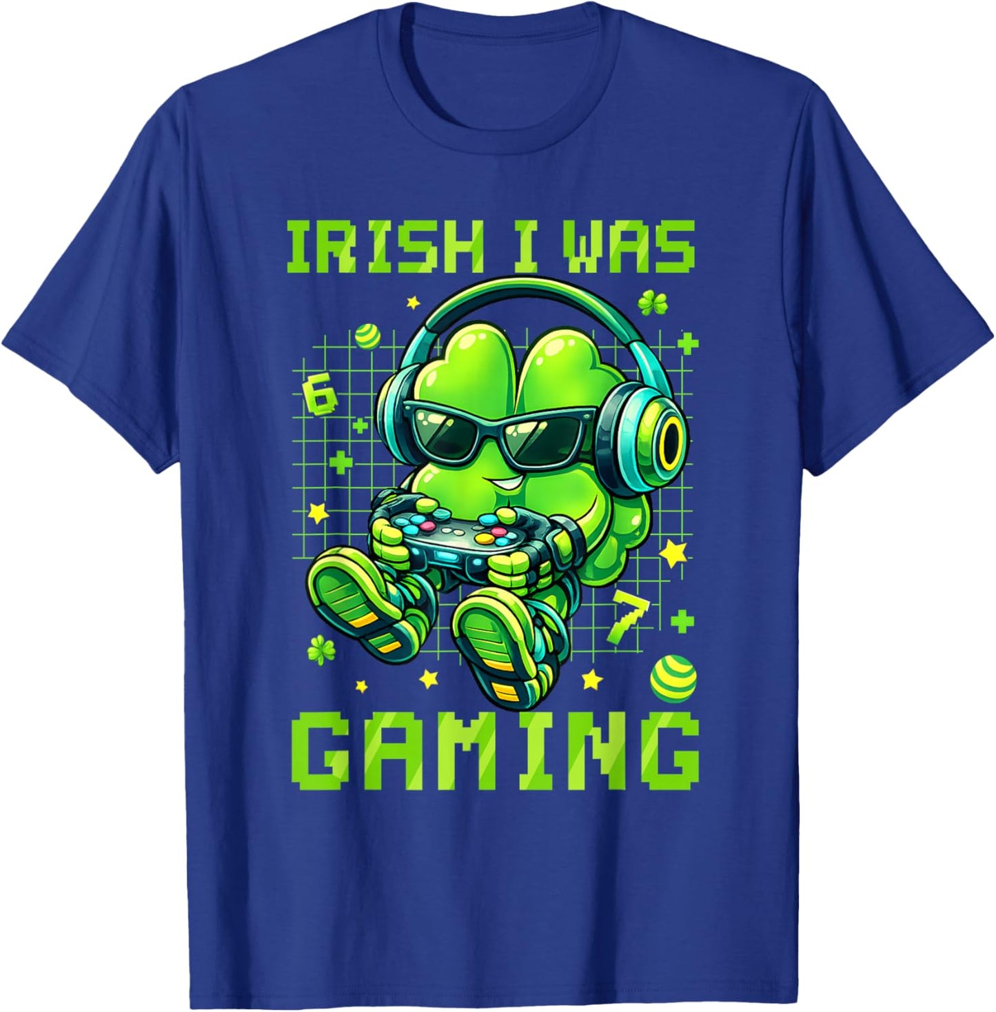 Irish I was Gaming Funny St Patricks Day Gamer Boys Men Kids T-Shirt - T-Shirt | Royal