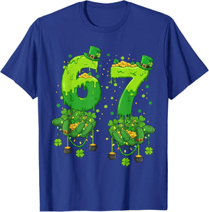 67 Meme Shamrocks Six Seven Shamrocks 6-7 St Patrick's Day T-Shirt - T-Shirt | Royal