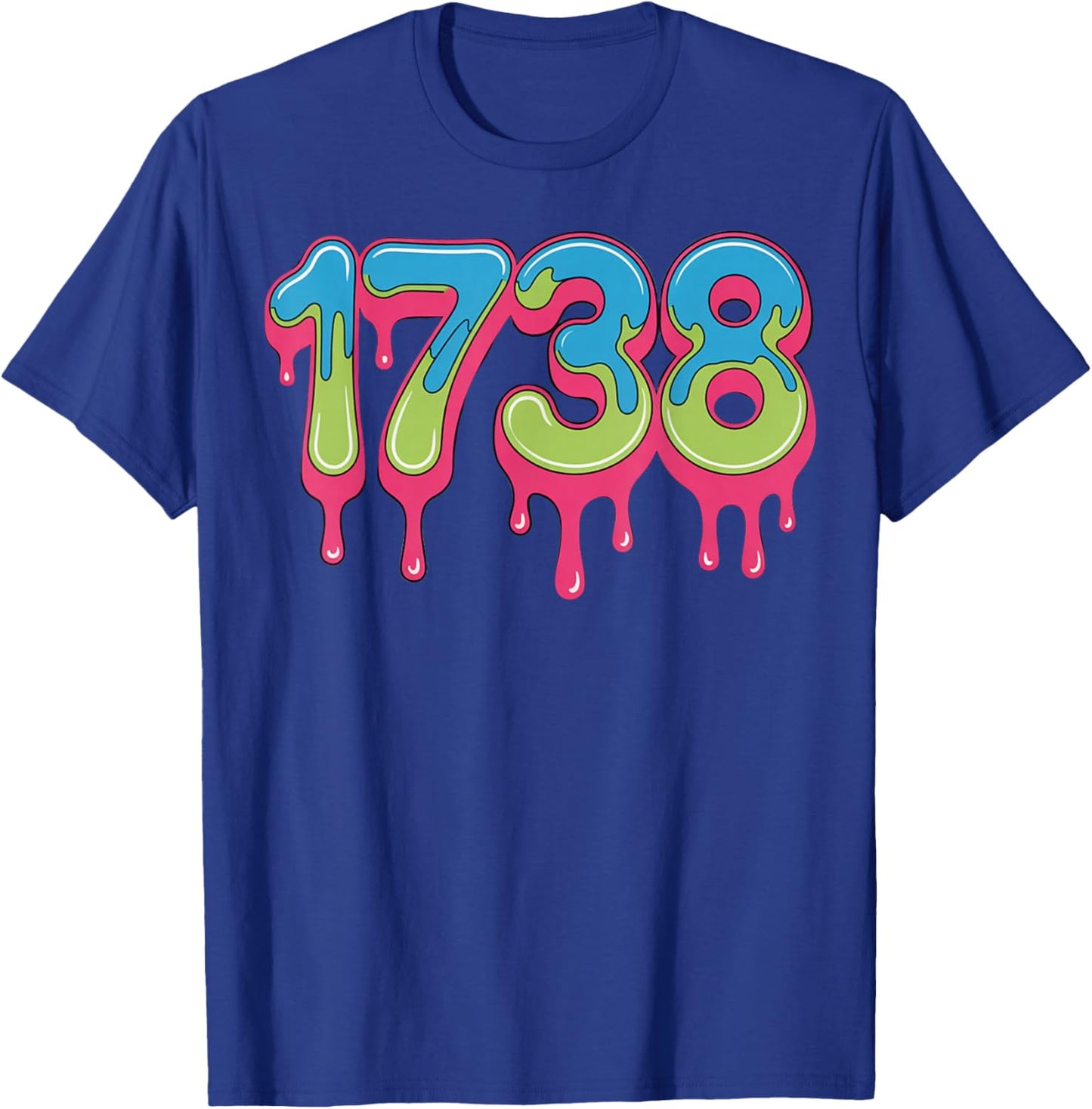 Number 1738 Drippy Numbers Meme T-Shirt - T-Shirt | Royal