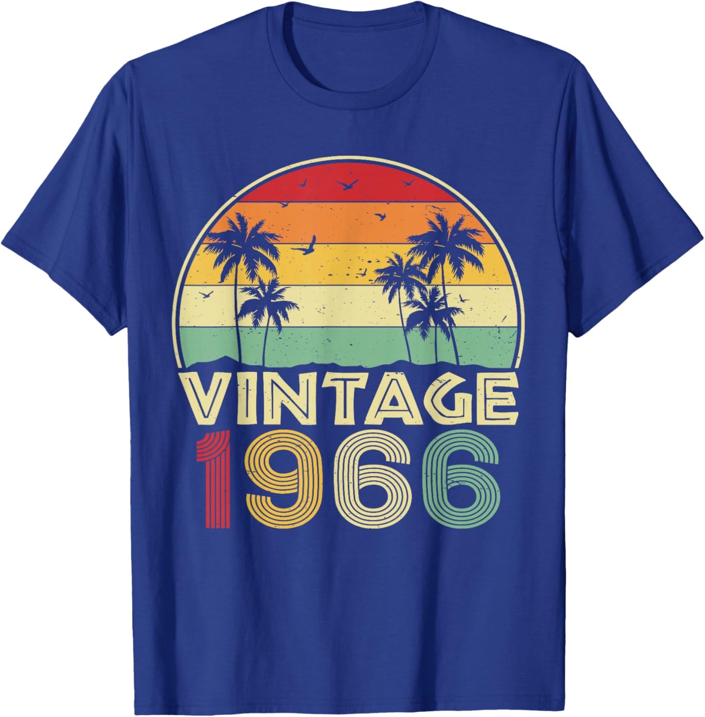 60th Birthday Vintage 1966 Retro 60 Years Old T-Shirt - T-Shirt | Royal