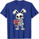 Bunny Rabbit Skeleton Holding Melting Heart Goth Valentine T-Shirt - T-Shirt | Royal