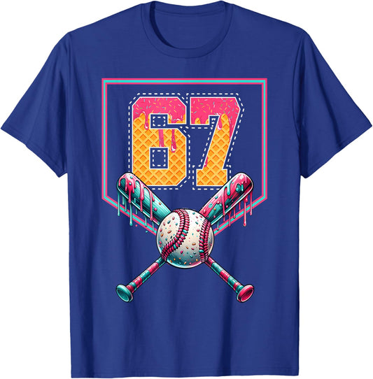67 Ice Cream Drip Meme Six Seven Gen Alpha Slang Mason Meme T-Shirt - T-Shirt | Royal