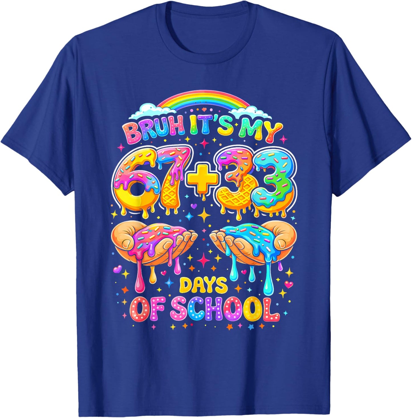 Bruh Its My 67 33 Days of School Funny Boys Kids 100th Day T-Shirt - T-Shirt | Royal