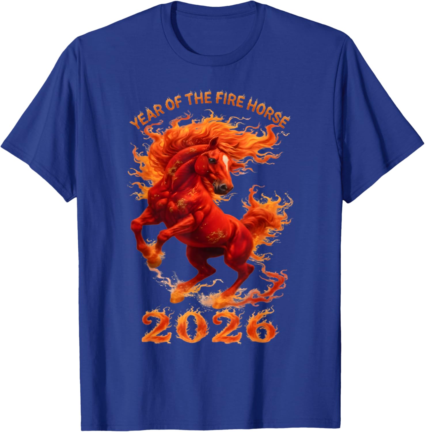 Year of The Fire Horse 2026 Lunar Chinese New Year Zodiac T-Shirt - T-Shirt | Royal