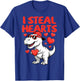 I Steal Hearts Trex Dino Baby Boy Valentines Toddler Kids T-Shirt - T-Shirt | Royal