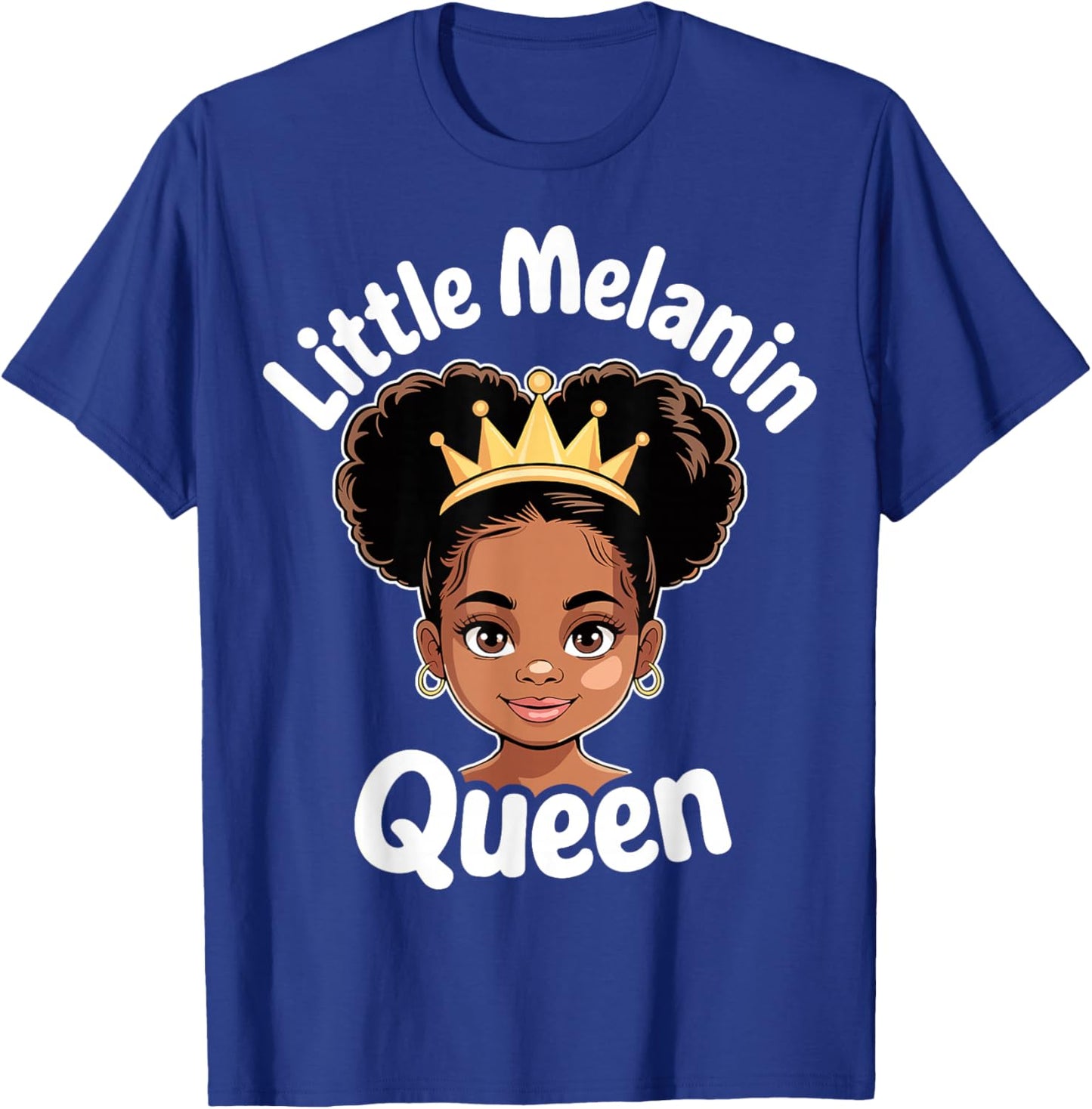 Little Melanin Queen African Girl Black History Month T-Shirt - T-Shirt | Royal