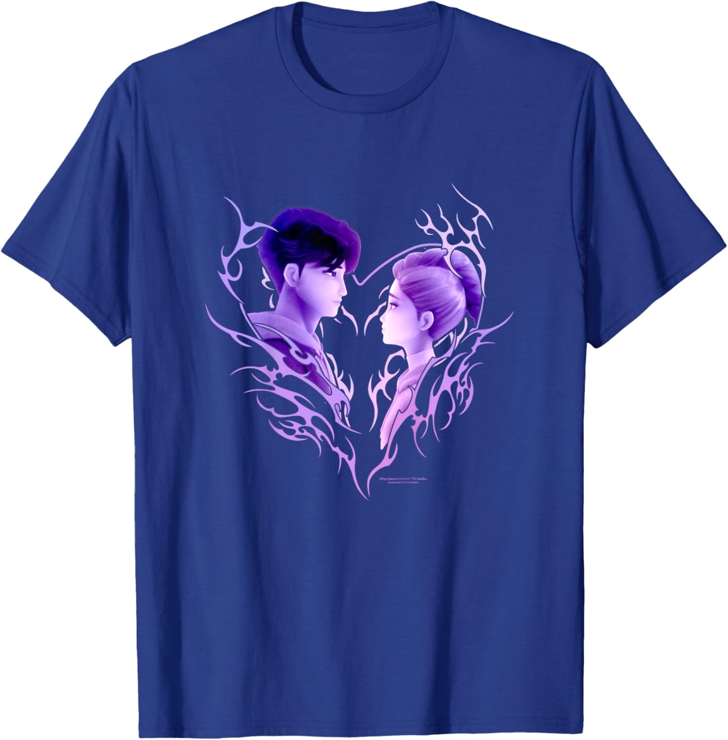 Kpop Demon Hunters Jinu & Rumi Heart Portrait T-Shirt - T-Shirt | Royal
