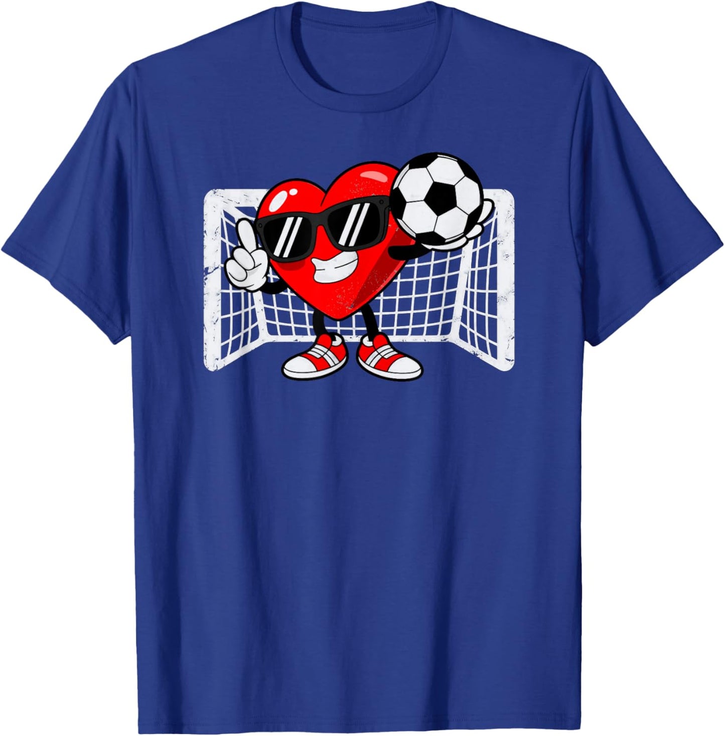 Valentine Soccer Heart Football T-Shirt - T-Shirt | Royal